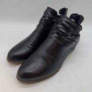 London Fog WL06310W LFW-Mittle Booties Women's 10M Black Strappy Back Zip Boots